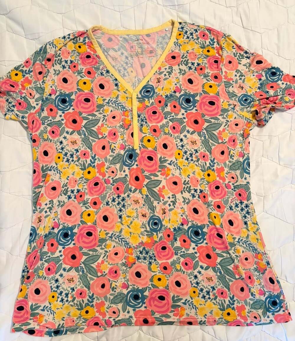 Little Sleepies Secret Garden Women Short Sleeve Pajama Top XXL